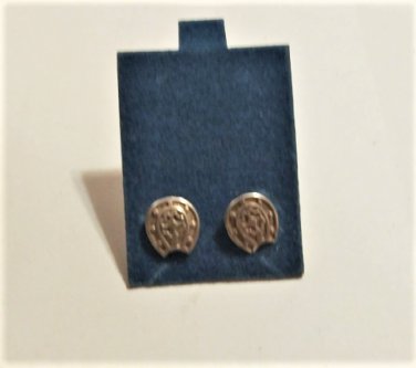 Vintage Sterling SilverWestern  Lucky Clover Horseshoe Stud Earrings