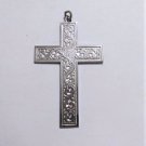 Vintage Ornate Florentine Sterling Silver Crucifix Cross Pendant