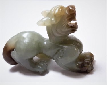 Antique Chinese Ming to Qing Hand Carved Jade Lion