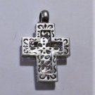 Vintage Sterling Silver Pearl or Gemstone Cage Cross pendant