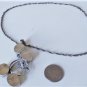 Vintage Sterling Silver Turquoise & Coral Zuni Artisan N Pendant Necklace