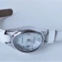 Vtg ECCLISSI Sterling Silver Pearl Face White Leather Band Watch New Battery