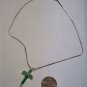 Vintage Imperial Emerald Green Jade Cross 925 Sterling Silver Chain Necklace