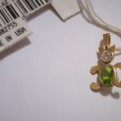 Vintage 14K CZ CAT Bracelet Charm or Necklace Pendant NWT