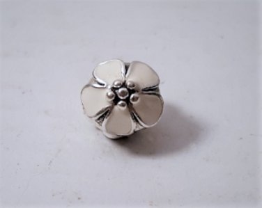 Vintage Sterling Enameled Pandora Charm Bracelet Bead Slide Charm