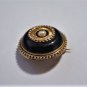 Antique Victorian 14K Pearl Jet  Mourning Pin Brooch Goth Steampunk