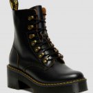 Dr Martens LEONA Black Leather Hiker Tunnel Lace Boots US Women 9 EU 41 NIB