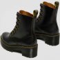 Dr Martens LEONA Black Leather Hiker Tunnel Lace Boots US Women 9 EU 41 NIB