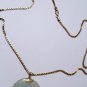 Vtg 14K Mounted Jade Bi Disc Pendant on Italy 14K Box Chain Necklace