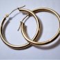 Vintage 14K YG Tubular Hoop Earrings 1" Jacmel Mauritius