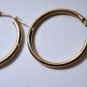Vintage 14K YG Tubular Hoop Earrings 1" Jacmel Mauritius