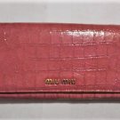 Vintage Miu Miu Dusty Rose Pink Croc Print Wallet