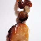 Necklace of Chinese Antique Mutton Fat & Red Jadeite Beads