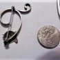 Vtg Sterling Silver Pair Mid Century Stylized Kitty Cat Pin Brooches Beau Mexico