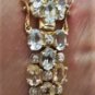 Vintage Sterling Silver Gold Vermeil Pave Gemstone Tennis Bracelet 8-1/4"