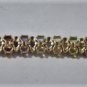Vintage Sterling Silver Gold Vermeil Pave Gemstone Tennis Bracelet 8-1/4"