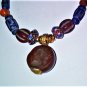 Antique Sassanian Persian Carnelian Seal & Lapis & Ancient Glass Beads Bracelet