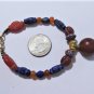 Antique Sassanian Persian Carnelian Seal & Lapis & Ancient Glass Beads Bracelet