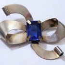 Vintage Art Deco Sterling Bow Pin Brooch 1940s