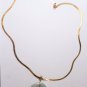 Vintage Chinese Jade Bi Necklace W 14K YG Fittings On 14K Herringbone Chain