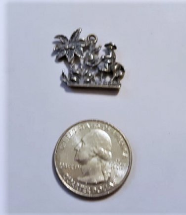 Vintage Sterling Silver Travel Souvenir Bracelet Charm or Pendant Curacao