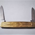 Vtg Y Gold Filled Colibri Thin 2-Blade Imperial Pocket Wallet Knife Engravable