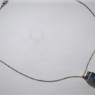 Vintage Sterling Silver Metallic Iridescent Art Glass Pendant Necklace 17"