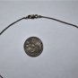 Vintage Sterling Silver Metallic Iridescent Art Glass Pendant Necklace 17"