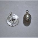 Vintage Sterling Silver Easter Egg & *HAPPY EASTER*  Charm Bracelet Charms Lot