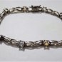 Vintage Sterling Silver Infinity Links Gemstone Tennis Bracelet 7-1/4"