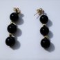 Vintage 14k Big Black Onyx Dangle Drop Balls Stud Earrings Lot