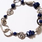 Vintage Sterling 925 Lapis Lazuli Bali Artisan Bracelet