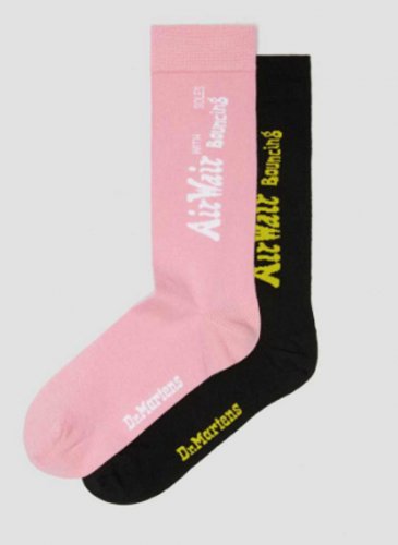 Dr Martens Cotton Blend Pink & Black Airwair Long Socks M/L Szs 10-15