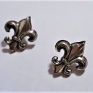 Antique Edwardian Sterling 925 Silver Fleur De Lys Screw On Earrings Lot