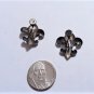 Antique Edwardian Sterling 925 Silver Fleur De Lys Screw On Earrings Lot