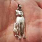 Vintage Sterling Silver Kitty Cat Necklace Pendant
