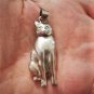 Vintage Sterling Silver Kitty Cat Necklace Pendant