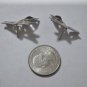 Vintage Sterling Silver & 14K RG w Amethyst Dragonfly Artisan Post Earrings