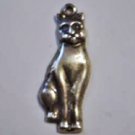 Vintage Sterling Silver Kitty Cat Charm Bracelet Charm or Necklace Pendant