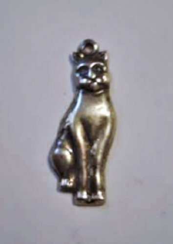 Vintage Sterling Silver Kitty Cat Charm Bracelet Charm or Necklace Pendant