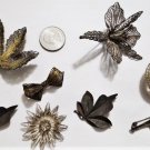 Vintage Sterling Silver Floral Organic Filigree Pin Brooch Lot Collection of 8