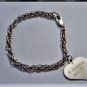 Vintage Sterling 925 Silver Sweetheart Rope Charm Bracelet 7-5/8"