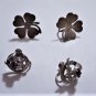 Vtg Sterling Silver Celtic Earring Lot Lucky Clover & Scottish Thistle Screwback