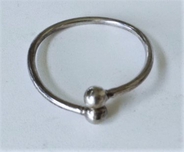 Vtg Sterling Silver Jamaica W Indies Handmade Terminal Ends Cuff Bracelet 49.2 G