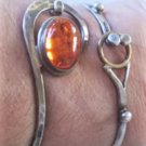 Vintage Sterling Silver Baltic Amber Bangles Lot