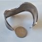 Vintage Sterling Silver Wide Modernist Wavy MEXICO Cuff Bracelet