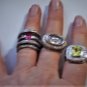 Vtg Sterling 925 Silver Collection Lot of Three Statement Rings Size 10.5 & 8