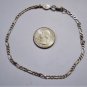 Vintage Sterling Silver ITALY MS Figaro Link Ankle Bracelet Anklet 10-1/2"