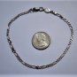 Vintage Sterling Silver ITALY MS Figaro Link Ankle Bracelet Anklet 10-1/2"