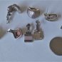 Vintage Sterling Silver MOP & Coral Earrings Lot Collection of 4 Pairs